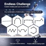 Baseng Hockey Stick Handling Trainer | Adjustable Hockey Training Equipment for Puck Control, Hand-Eye Coordination & Reaction Time | Portable On/Off Ice Trainer for All Ages, 5 Sections(Blue)