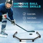 Hikeen 5-Sections Hockey Training Equipment,Magnetic Adjustable Size Hockey Stick Handling Trainer,Portable Stickhandling Training Tool for Puck Control, Reaction Time and Coordination