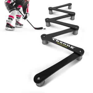 TKSONG Hockey Training Equipment -Adjustable Hockey Trainer for Stick Handling & Puck Control | Portable Stickhandling Training Tool for Kids & Adults | On/Off Ice Use,7-Sections (Black/Grey)