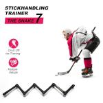 TKSONG Hockey Training Equipment -Adjustable Hockey Trainer for Stick Handling & Puck Control | Portable Stickhandling Training Tool for Kids & Adults | On/Off Ice Use,7-Sections (Black/Grey)
