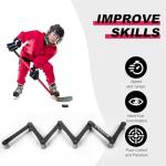 TKSONG Hockey Training Equipment -Adjustable Hockey Trainer for Stick Handling & Puck Control | Portable Stickhandling Training Tool for Kids & Adults | On/Off Ice Use,7-Sections (Black/Grey)