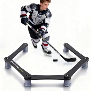 Baseng Hockey Stick Handling Trainer | Adjustable Hockey Training Equipment for Puck Control, Hand-Eye Coordination & Reaction Time | Portable On/Off Ice Trainer for All Ages, 5 Sections(Grey)