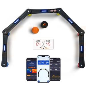 Potent Digital Stickhandling Trainer 2.0 with App-Enabled Training, Built-in Scoreboard & Countdown Timer - Practice Puck Control & Reaction Times, Portable On & Off Ice Hockey Training Aid