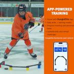 Potent Digital Stickhandling Trainer 2.0 with App-Enabled Training, Built-in Scoreboard & Countdown Timer - Practice Puck Control & Reaction Times, Portable On & Off Ice Hockey Training Aid