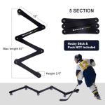 Baseng Hockey Stick Handling Trainer | Adjustable Hockey Training Equipment for Puck Control, Hand-Eye Coordination & Reaction Time | Portable On/Off Ice Trainer for All Ages, 5 Sections(Grey)