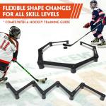 LOSKIA Hockey Training Equipment, Adjustable 5-Section/7-Section Hockey Stick Handling Trainer for Puck Control and Stick Speed, Durable and Portable Hockey Training Aids(7-Section Black Grey)