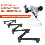 LOSKIA Hockey Training Equipment, Adjustable 5-Section/7-Section Hockey Stick Handling Trainer for Puck Control and Stick Speed, Durable and Portable Hockey Training Aids(7-Section Black Grey)