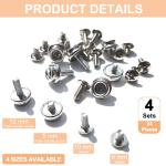24 Pcs Stainless Steel Helmets Visor Screws, Hockey Helmet Repair Kit, Football Visor Clips, Universal Baseball Helmet Hardware Replacement Parts for Softball Face Mask Girls Youth