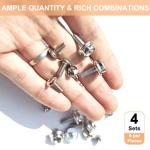 24 Pcs Stainless Steel Helmets Visor Screws, Hockey Helmet Repair Kit, Football Visor Clips, Universal Baseball Helmet Hardware Replacement Parts for Softball Face Mask Girls Youth