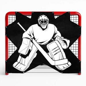 Doublehorse Ice Hockey Training Target: 54 x 44IN Durable Quick Setup PVC Goalie Shot Accuracy Equipment- for Indoor Outdoor Home Use Suit Youth & Players with 7 Holes - 1 Target