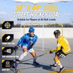 PodiuMax 54"x44" Youth Steel Street Hockey Goal, Indoor Outdoor Hockey Net for All Players, Portable Training Equipment, Youth Roller Hockey Goals