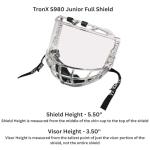 TronX S980 Junior Kids Hockey Clear Full Face Shield Visor Helmet Combo Certified Anti-Scratch/Anti-Fog