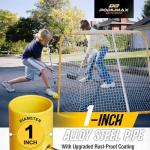 PodiuMax 54"x44" Youth Steel Street Hockey Goal, Indoor Outdoor Hockey Net for All Players, Portable Training Equipment, Youth Roller Hockey Goals