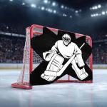 Doublehorse Ice Hockey Training Target: 54 x 44IN Durable Quick Setup PVC Goalie Shot Accuracy Equipment- for Indoor Outdoor Home Use Suit Youth & Players with 7 Holes - 1 Target