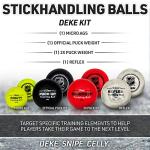 Franklin Sports NHL Hockey Stick Handling Balls - (4) Hockey Training Aids for Stick Handling + Hands Practice - On + Off Ice Equipment - Weighted + Mini Balls for Speed Training