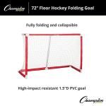 Champion Sports Floor Hockey Collapsible Goal (Red, 72 x 48 x 24-Inch)