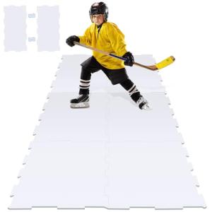 Maasechs 2 Pack Dryland Hockey Ice Tiles, 19 x 38 Inch Large Synthetic ice Tiles Artificial Double Sided Hockey Shooting Pads outdoo Rink for Shooting Passing Practices