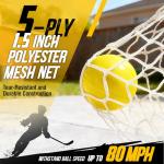 PodiuMax 54"x44" Youth Steel Street Hockey Goal, Indoor Outdoor Hockey Net for All Players, Portable Training Equipment, Youth Roller Hockey Goals with 2 Targets