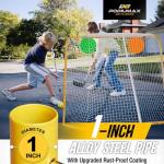 PodiuMax 54"x44" Youth Steel Street Hockey Goal, Indoor Outdoor Hockey Net for All Players, Portable Training Equipment, Youth Roller Hockey Goals with 2 Targets