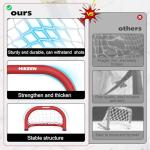 Hikeen 14×8 Inch Mini Hockey Goal, 2 Packs Hockey Goal with Durable Iron Frame & Nylon Net and 4 Hockey Pucks Can Withstand Powerful Shooting,Easy Setup Training Equipment for Accuracy Practice