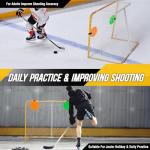 PodiuMax 54"x44" Youth Steel Street Hockey Goal, Indoor Outdoor Hockey Net for All Players, Portable Training Equipment, Youth Roller Hockey Goals with 2 Targets