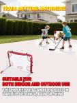 kasifei Mini Steel Hockey Net Set, 2 Pack 30" x 20" Heavy Duty Knee Hockey Net with Shooter Tutor for Kids