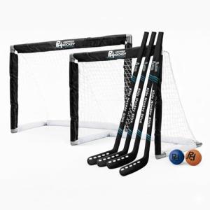 Premier Sports - Kids Hockey Set – (4) Sticks, (2) Mini Goals, (1) Foam & (1) Standard Balls – Complete Beginner Set for Ages 3-9