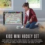 Franklin Sports NHL Kids Mini Hockey Set - Includes (1) Knee Hockey Goal, (2) Mini Sticks + (2) Foam Balls - Indoor Toy Youth Goal + Sticks Set - Graffiti