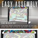 Franklin Sports NHL Kids Mini Hockey Set - Includes (1) Knee Hockey Goal, (2) Mini Sticks + (2) Foam Balls - Indoor Toy Youth Goal + Sticks Set - Graffiti