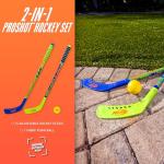 Franklin Sports NERF Proshot Kids Hockey Sticks + Ball Set - 2 Player Youth Indoor + Outdoor Set - 2 in 1 Knee + Floor Hockey - (2) NERF Proshot Youth Sticks + (1) Foam Ball Included