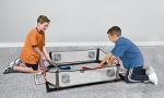 Franklin Sports Kids Knee Hockey Rink Game Set - Indoor Mini Hockey Goals + Kids Sticks Set for Floor + Rug - 36" x 24"