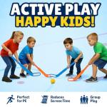 Liberty Imports Kids Floor Hockey Stick Set - 29" Youth Indoor Outdoor Toys Sports Starter Set with Plastic Puck and Ball for Toddlers, Children Ages 3-7 (2 Pack)