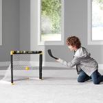 Franklin Sports NHL Boston Bruins NHL Team Mini Hockey Set - Kids Indoor Knee Hockey Goal, Ball+2 Mini Stick Combo Ages 3+