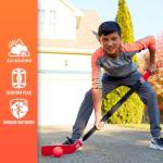 Nerf Flexplay Kids Hockey Stick + Ball Set - Indoor + Outdoor Street Hockey Set - Adjustable Height Stick Balls Included