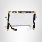 Franklin Sports NHL Boston Bruins NHL Team Mini Hockey Set - Kids Indoor Knee Hockey Goal, Ball+2 Mini Stick Combo Ages 3+