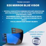 TronX S30 Blue Mirrored Hockey Helmet Visor