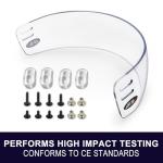 Clear Hockey Helmet Visor - Anti-Scratch, Anti-Fog