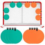 Arrowbash 4 Pcs Silicone Hockey Shooting Targets Agility Shooting Goal Target Discs with Straps Set Reactive Hockey Training Equipment for Lacrosse Soccer Practice Accuracy, Orange, Green (6 Inch)