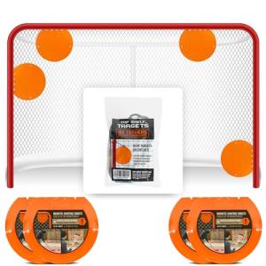 Top Shelf Targets 4 Pack Magnetic Hockey & Lacrosse Goal Targets - 8-Inch Orange