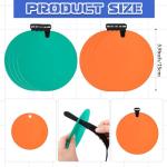 Arrowbash 4 Pcs Silicone Hockey Shooting Targets Agility Shooting Goal Target Discs with Straps Set Reactive Hockey Training Equipment for Lacrosse Soccer Practice Accuracy, Orange, Green (6 Inch)