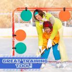 Arrowbash 4 Pcs Silicone Hockey Shooting Targets Agility Shooting Goal Target Discs with Straps Set Reactive Hockey Training Equipment for Lacrosse Soccer Practice Accuracy, Orange, Green (6 Inch)