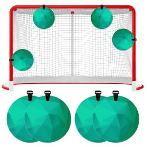 Arrowbash 4 Pcs Silicone Lacrosse Targets for Goal 6 Inch Hockey Targets Shooting Goal Target Discs with Straps Set Reactive Hockey Training Equipment for Lacrosse Soccer Baseball Practice, Green