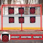 Liliful 12 Pcs Hockey Shooting Target Hockey Targets for Net Bungee Lacrosse Goal Target Easy to Install Training Aid for Teen Adult Shot Accuracy Improving(Red)