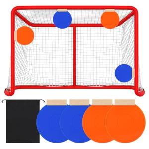 4+1Pcs Magnetic Hockey Targets-Withstand Powerful Shooting Silicone Goal Target Discs with Bag Ideal Training Equipment for Hockey, Lacrosse Nets & Soccer Baseball Practice Accuracy