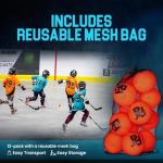 12-Pack All-Weather Street Hockey Balls - Durable & Bright