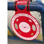 NOVO Hockey Shooting Targets by Snipers Edge – Durable Training Targets for All Levels – High-Visibility Red with White Center – Quick Clip-On Fit for Any Goalpost – Assembled in USA