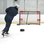 NOVO Hockey Shooting Targets by Snipers Edge – Durable Training Targets for All Levels – High-Visibility Red with White Center – Quick Clip-On Fit for Any Goalpost – Assembled in USA