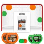 Top Shelf Target Combo Bundle with Durable Magnetic Hockey/Lacrosse Goal Targets, 4 Tethers and 4 Pucks for Shooting Practice