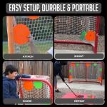 Top Shelf Target Combo Bundle with Durable Magnetic Hockey/Lacrosse Goal Targets, 4 Tethers and 4 Pucks for Shooting Practice