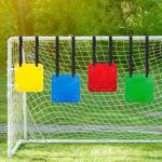 Tebery 4 Pcs Soccer Goal Target, Goal Shooting Training Targets with Adjustable Straps, Hanging Football Targets for Accuracy Agility, Flexible Soccer Training Equipment for Lacrosse Baseball Hockey